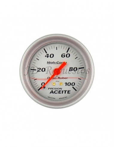 Reloj Presion Aceite 100psi High-comp Plata (1015p100)