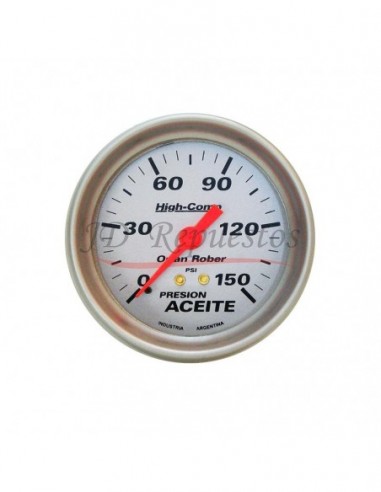 Reloj Presion Aceite 150psi High-comp Plata (1015p150)