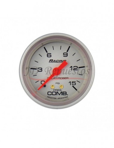 Reloj Presion Nafta 16psi Racing Plata Mecánico (313p16)