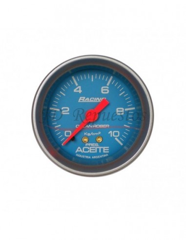 Reloj Presion Aceite 10kg Racing Celeste (315c10k)