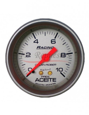 Reloj Presion Aceite 10kg Racing Plata (315p10k)