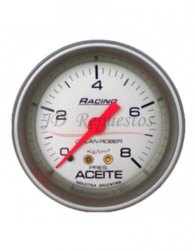 Reloj Presion Aceite 8kg Racing Plata (315p8k)