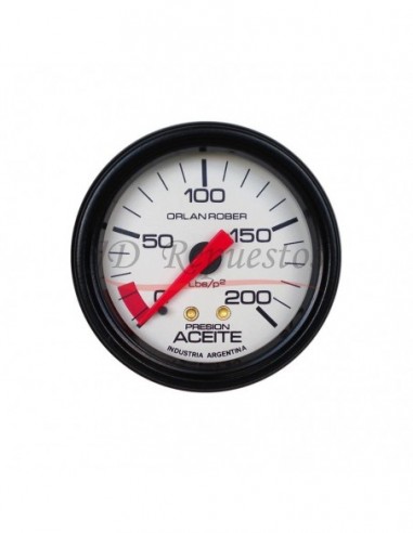 Reloj Presion Aceite 200lbs L.blanca (415h200)