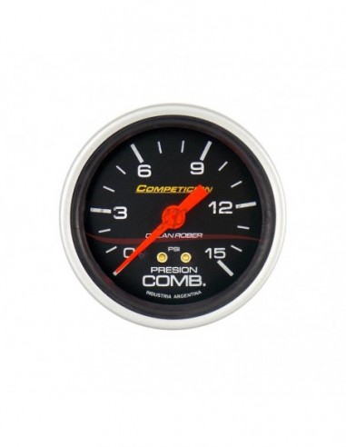 Reloj Presion Nafta 15psi Competicion Negro Mecánico (813n15 )