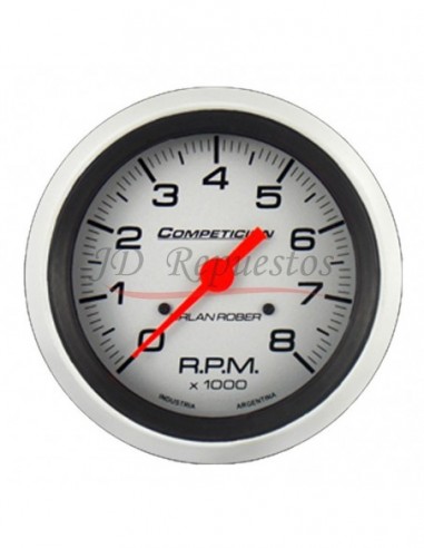 Tacometro 12v 2-4-6-8c 8.000rpm 86 Mm Plata (832p8k)