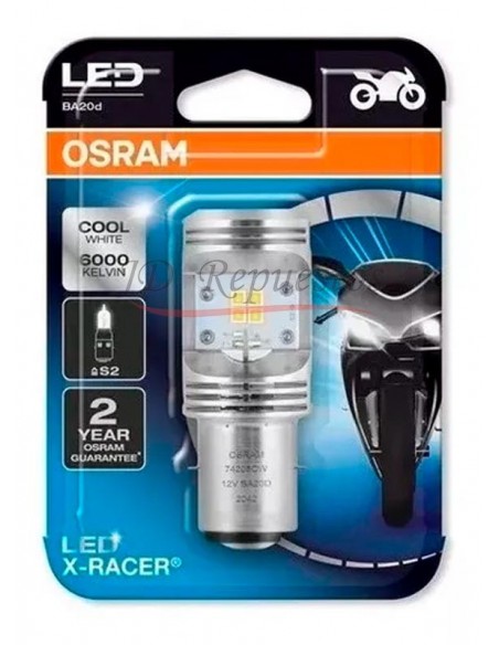 Lampara Led 12v S2 5/6w Ba20d 6000l Cool White(moto)*