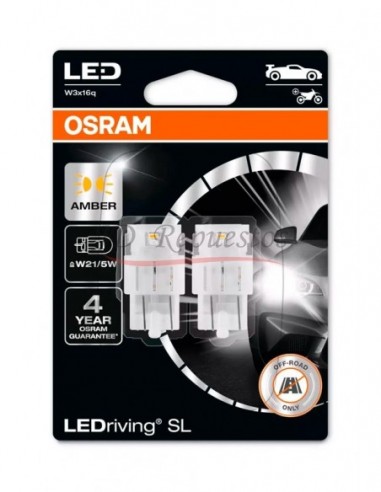 Lampara Led 12v 1 7w W3x16q Ambar Duo...