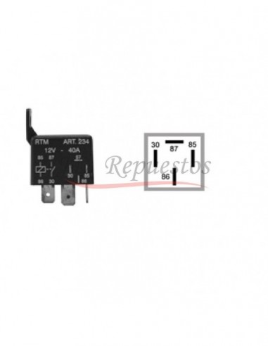 Mini Relay 12v Conexion Ford / 4 Term / Con Soporte