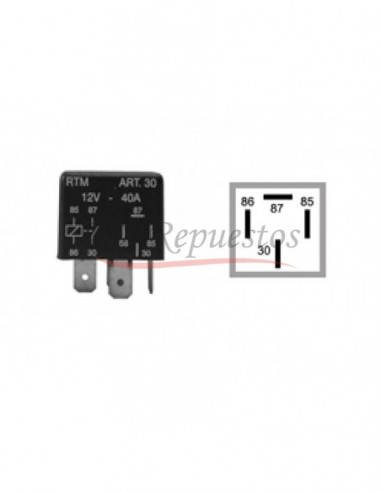Mini Relay 12v / 4 Term / Sin Soporte / Con Resistencia