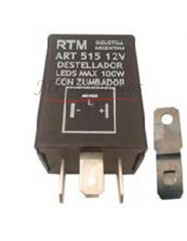 Destellador Led Con Zumbador 12v / 3 Term / Con Soporte / Moto