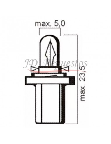 Lampara Tablero - T5 B8,3d 12v 1,2w