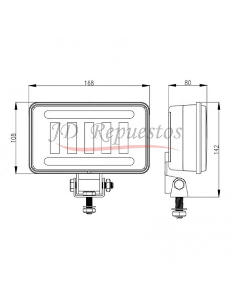 Juego De Faros Led Rectangular - 30w - 10l - Flood - Spot
