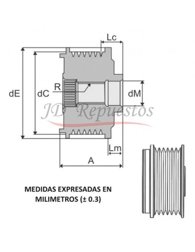 Polea De Rueda Libre Para Alternador 5c