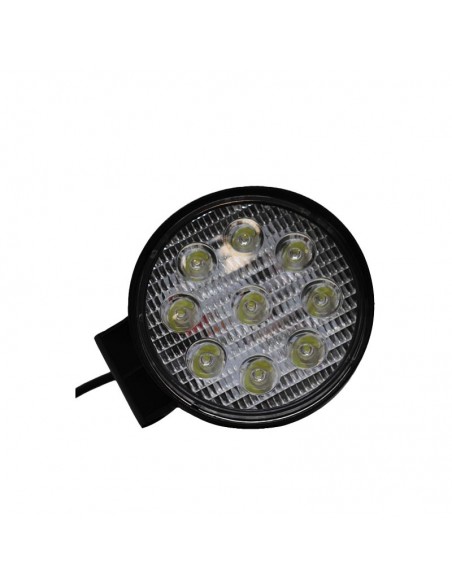 Faro De 9 Led Redondo 27 Watts 6cm Profundidad Blanco 12v - 24v Iluminacion Spot