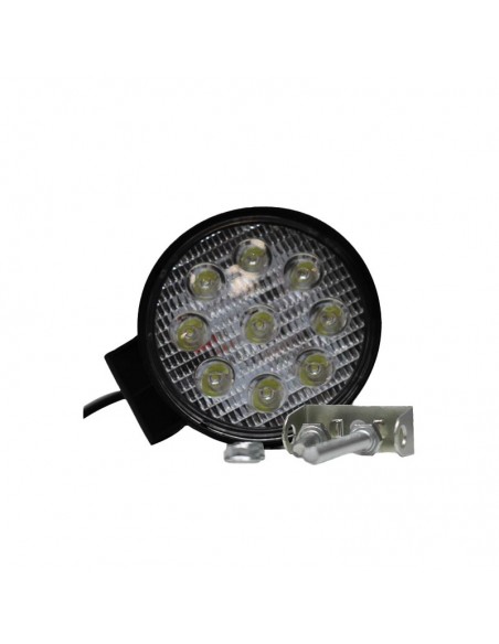 Faro De 9 Led Redondo 27 Watts 6cm Profundidad Blanco 12v - 24v Iluminacion Spot