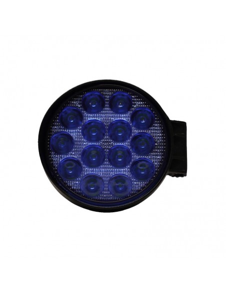 Faro De 14 Led Redondo 42 Watts 6cm Profundidad Azul 12v - 24v Ilimunacion Spot