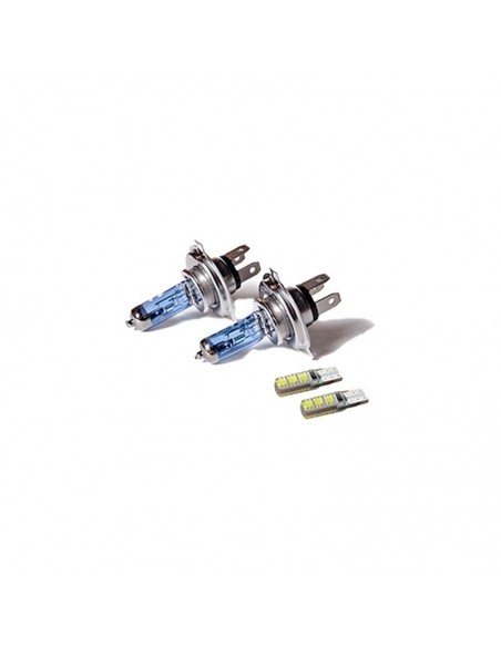 Lampara H4 12v 60/55 Sky Line X 2 + 2 Led T10 Canbus Azul Frio  (codigo Anterior: K12342sk)