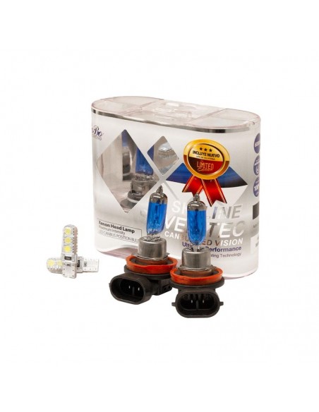 Lampara H11 12v 55w Sky Line X 2 + 2 Led T10 Canbus Azul Frio  (codigo Anterior: K12362sk)