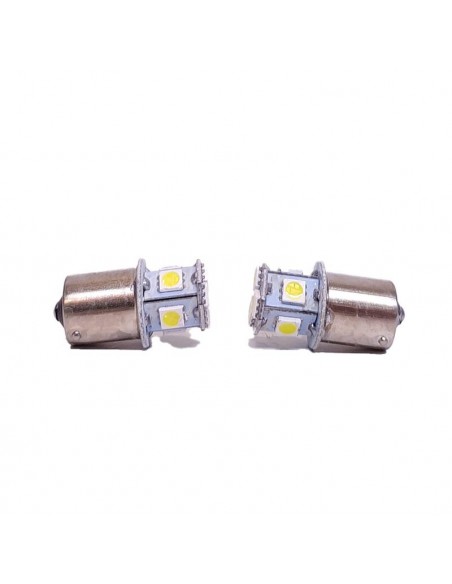Led Señalizacion Smd1141 - 1156 - P21w 1 Polo 8 Led 5050 Smd - Blanco 12v  X 2 Unidades