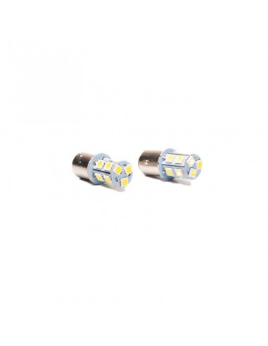 Leds Señalizacion Smd 1034 - 1157 - P21/5w 2 Polos (despareja) 13 Led 5050 Smd - Blanco 12v X 2 Unidades