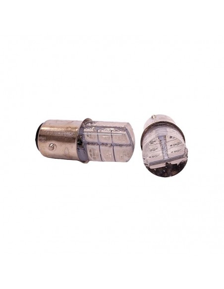 Led Señalizacion Silica1034 - 1157 - P21/5w 12 Led Cob Silica - Rojo  12v  X 2 Unidades