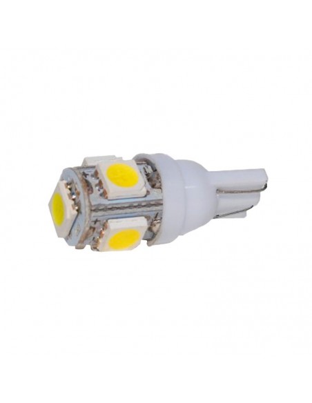 Led Señalizacion Smd2821 - T10 - W5w 5 Smd 5050 Blanco 12v  X 2 Unidades