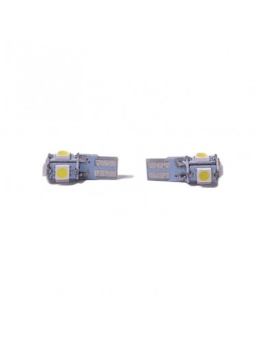 Led Señalizacion Smd2821 - T10 - W5w 5 Smd 5050 Canbus - Blanco 12v X 2 Unidades