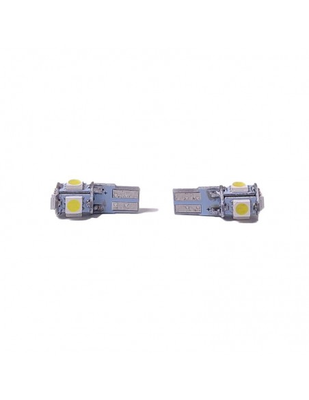 Led Señalizacion Smd2821 - T10 - W5w 5 Smd 5050 Canbus - Blanco 12v X 2 Unidades