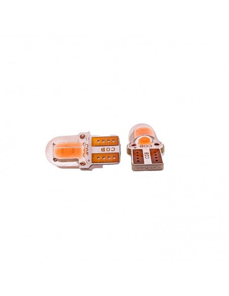 Led Señalizacion Silica2821 - T10 - W5w Led Cob Mini Siliconado Rosa 12v  X 2 Unidades