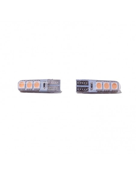 Led Señalizacion Silica2821 - T10 - W5w - 6 Led 2835 Siliconado Canbus Rosa 12v  X 2 Unidades