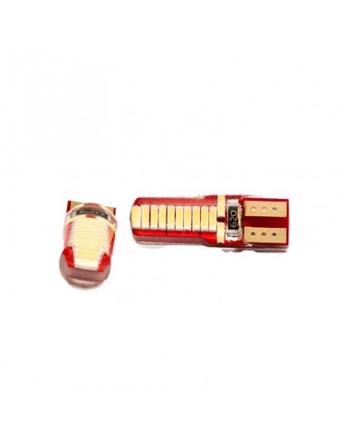 Led Señalizacion Silica2821 - T10 - W5w - 24 Led 3014 Siliconado Canbus Blanco 12v  X 2 Unidades
