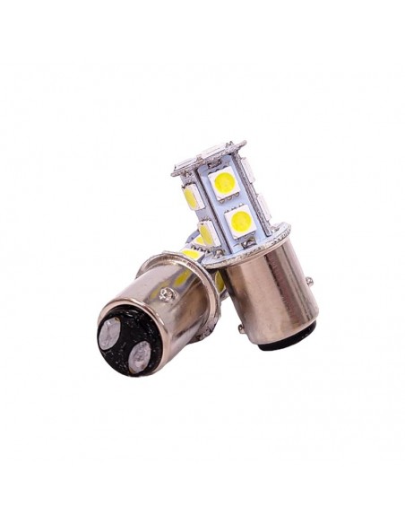 Leds Señalizacion Smd 1034 - 1157 - P21/5w 2 Polos (despareja) 13 Led 5050 Smd - Blanco 24v X 2 Unidades