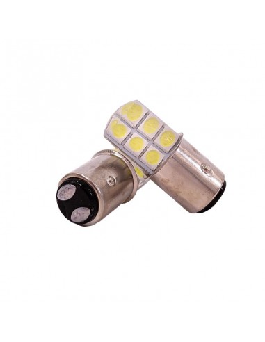 Led Señalizacion Silica1034 / 1157 - P21/5w 6 Led 5050 Siliconado Blanco 24v  X 2 Unidades