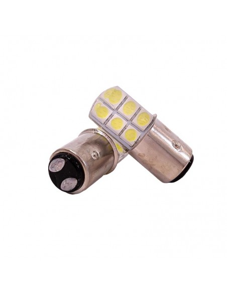 Led Señalizacion Silica1034 / 1157 - P21/5w 6 Led 5050 Siliconado Blanco 24v  X 2 Unidades