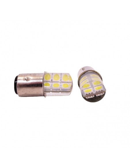 Led Señalizacion Silica1034 / 1157 - P21/5w 6 Led 5050 Siliconado Blanco 24v  X 2 Unidades