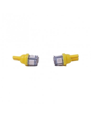 Led Señalizacion Smd2821 - T10 - W5w 5 Smd 5050 Smd - Amarillo 24v-  X 2 Unidades