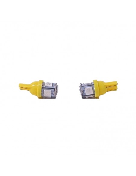 Led Señalizacion Smd2821 - T10 - W5w 5 Smd 5050 Smd - Amarillo 24v-  X 2 Unidades