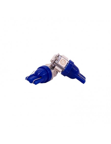 Led Señalizacion Smd2821 - T10 - W5w 5 Smd 5050 Smd - Azul 24v-  X 2 Unidades