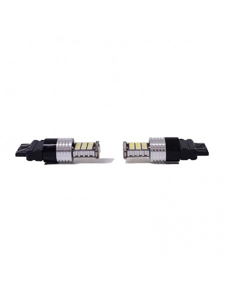 Led Señalizacion Canbus 3157  P27/7w 2 Polos Culote Plastico 45 Led 3014 Smd - Canbus - Blanco 12v - 24v X 2 Unidades