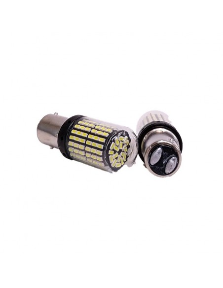 Led Señalizacion Csp Canbus1034 - 1157 P21/5w 2 Polos 144 Led - Canbus - Blanco 12v - 24v X 2 Unidades