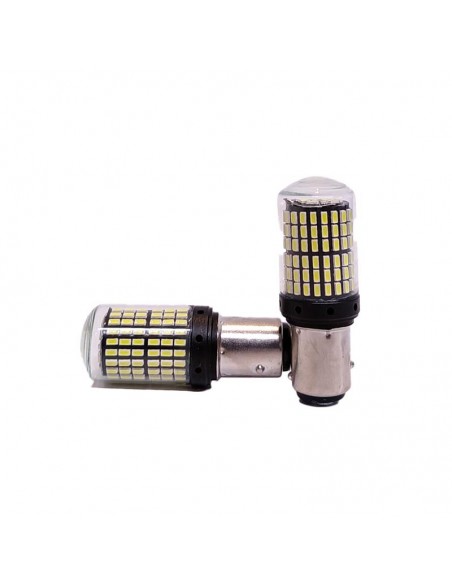 Led Señalizacion Csp Canbus1034 - 1157 P21/5w 2 Polos 144 Led - Canbus - Blanco 12v - 24v X 2 Unidades
