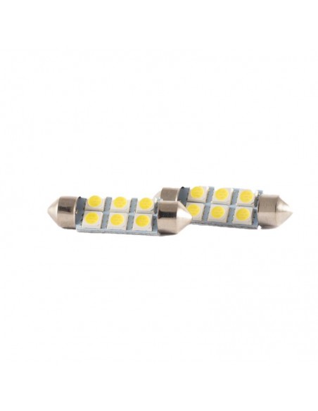 Leds Smd Tubular - Festoon 6 Led 5050 Smd 39mm - Blanco 12v