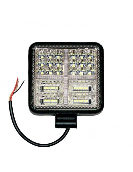 Faro De Led Cuadrado - 36 Led 108w  Blanco 10x2x11cm Flash Ambar Drl