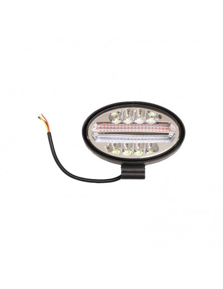 Faro De Led Ovalado 30 Led 90w Color Blanco 9x5.8x9cm Funciones Flash Azul/rojo