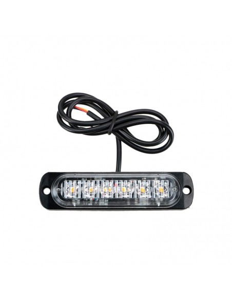 Faro De Led Universal12v - 6 Led Chat Para Parrilla / Paragolpe Con Luz Destellante Roja