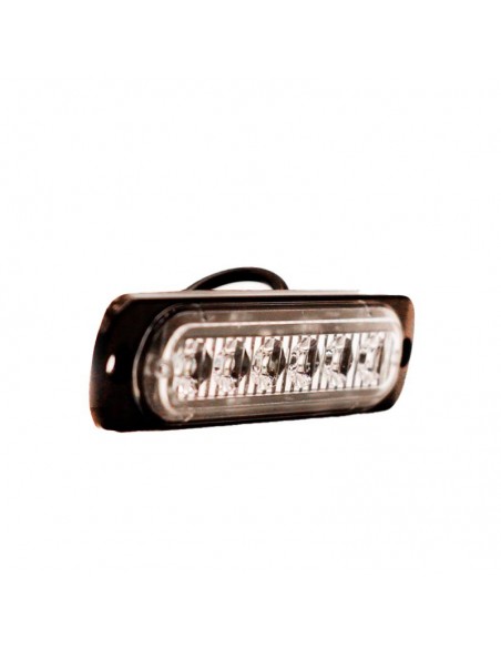 Faro De Led Universal 12v - 6 Led Chat Para Parrilla / Paragolpe Con Luz Destellante Blanca