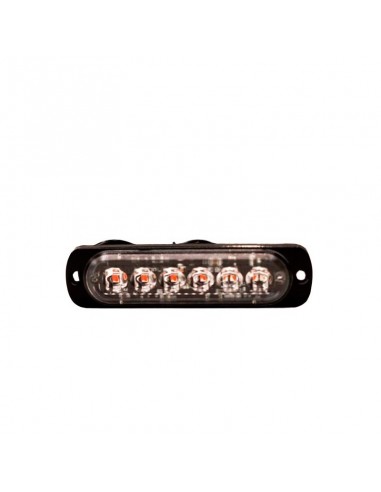 Faro De Led Universal 12v - 6 Led Chat Para Parrilla / Paragolpe Con Luz Destellante Roja
