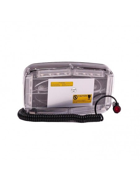 Baliza Rectangular Led 12v - 24v Color Ambar Con Conexion A Toma 12v