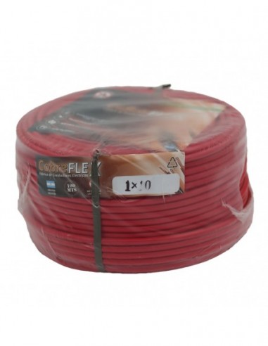 Cable Unipolar 1x10 Mm Rojo X 100 Mts.