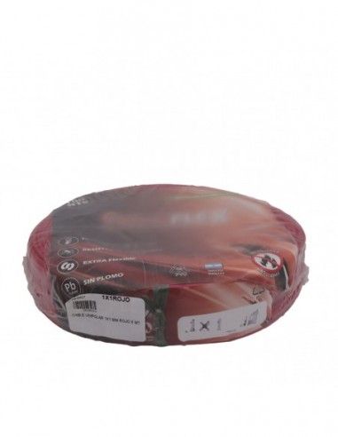Cable Unipolar 1x1 Mm Rojo X Mt.